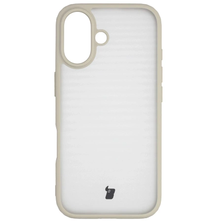 Etui Bizon Case Angelo do iPhone 17, półprzezroczyste z beżową ramką