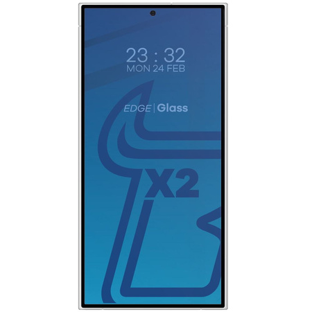 2x Szkło + szybka na aparat BIZON Edge 2 Pack do Galaxy S24 Ultra