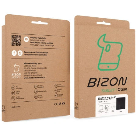 Etui z klapką Bizon Case Tab Croc do OnePlus Pad Go 2 / Oppo Pad Air5, czarne