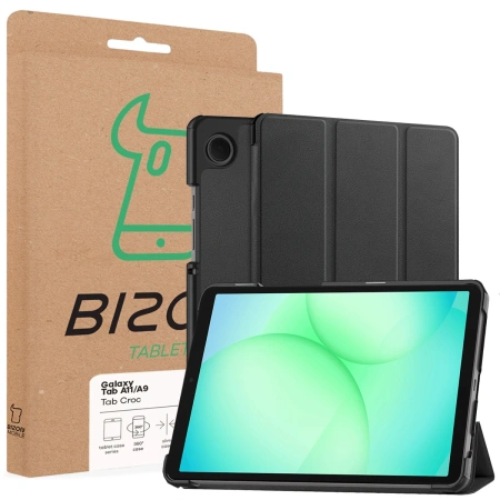 Etui z klapką Bizon Case Tab Croc do Galaxy Tab A11 / A9, czarne