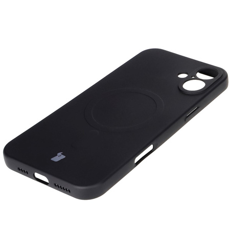 Silikonowe etui z pierścieniem magnetycznym Bizon Case Silicone Magnetic do iPhone 16, czarne