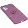Etui Bizon Case Silicone Ring do Galaxy A73 5G, ciemnofioletowe