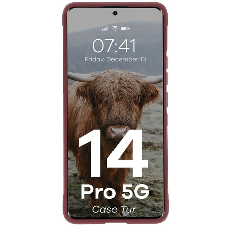 Pancerne etui Bizon Case Tur do Xiaomi Redmi Note 14 Pro 5G / Poco X7, burgundowe