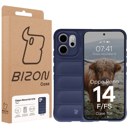 Pancerne etui Bizon Case Tur do Oppo Reno 14 F / 14 FS, granatowe