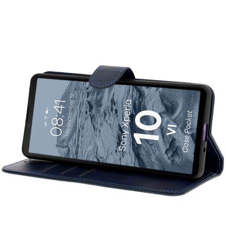 Etui z klapką Bizon Case Pocket do Sony Xperia 10 VI, granatowe