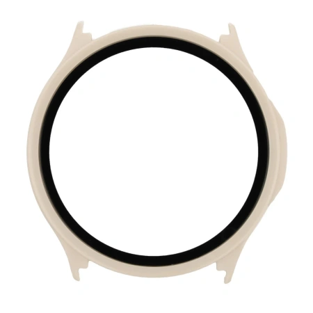 Etui ze szkłem do zegarka Bizon Case Watch Adamo do OnePlus Watch Lite 45 mm / Oppo Watch S 45 mm, beżowe