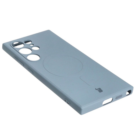 Etui Bizon Case Silicone Magnetic Sq do Galaxy S24 Ultra, szare