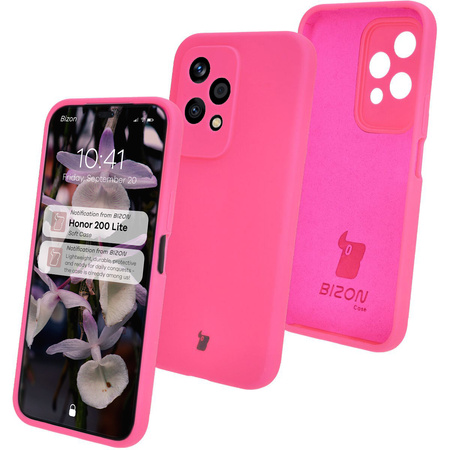 Silikonowe etui Bizon Soft Case do Honor 200 Lite, neonowo-różowe