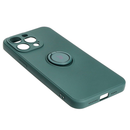 Etui Bizon Case Silicone Ring Sq do Apple iPhone 15 Pro Max, ciemnozielone