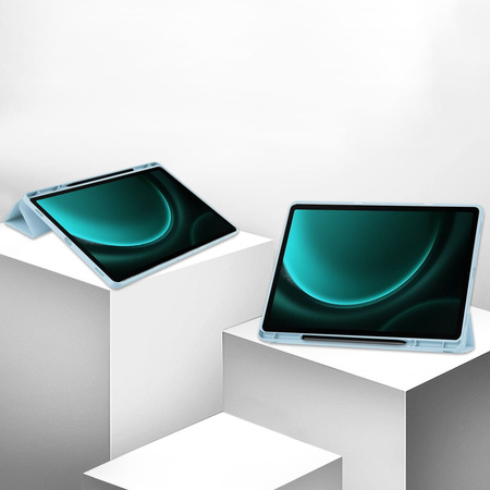 Etui Bizon Case Tab Lizard do Galaxy Tab S9 FE Plus, błękitne