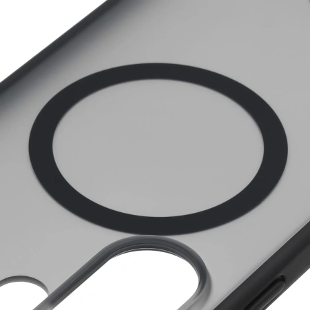 Etui z pierścieniem magnetycznym Bizon Case MatteO do Galaxy S26 Ultra, przydymione-czarne