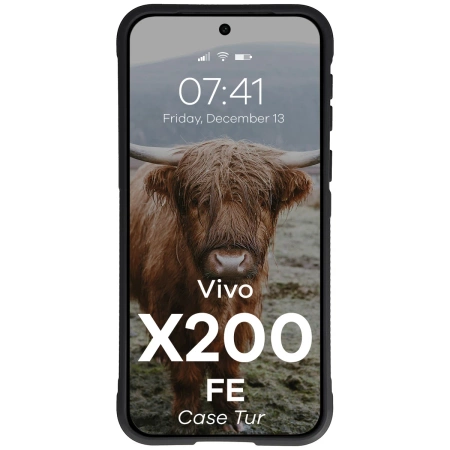 Pancerne etui Bizon Case Tur do Vivo X200 FE, czarne