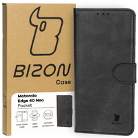 Etui z klapką Bizon Case Pocket do Motorola Edge 40 Neo, czarne