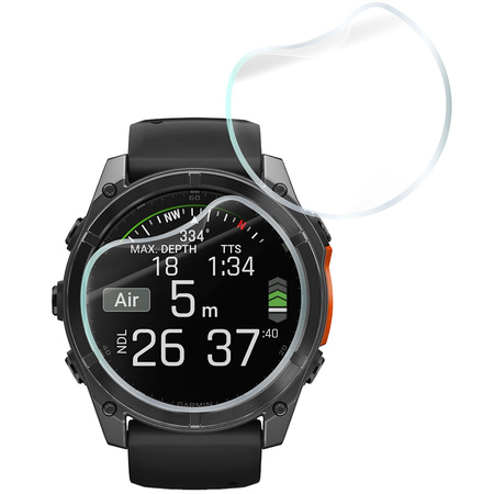 Folia hydrożelowa na ekran Bizon Glass Watch Hydrogel Duo do Garmin Fenix 8 Solar 51 mm / AMOLED 47 mm / AMOLED 51 mm, 2 sztuki