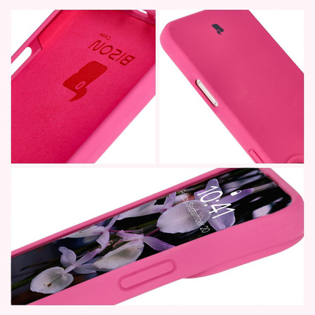 Silikonowe etui Bizon Soft Case do iPhone 16, fuksja