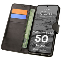 Etui z klapką Bizon Case Pocket do Motorola Edge 50 Ultra, czarne