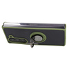 Etui z uchwytem na palec Bizon Case Hybrid Ring do Galaxy Z Fold5, przydymione z zieloną ramką
