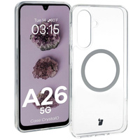 Etui z pierścieniem magnetycznym Bizon Case CrystalO do Galaxy A26 5G, przezroczyste