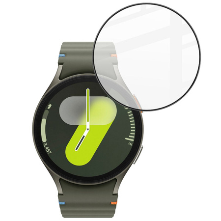 Szkło hybrydowe Bizon Glass Watch Edge Hybrid dla Galaxy Watch 7 44 mm, czarne