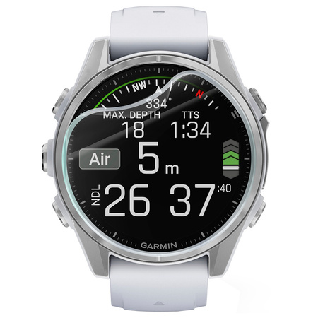 Folia hydrożelowa na ekran Bizon Glass Watch Hydrogel Duo do Garmin Fenix 8 AMOLED 43 mm, 2 sztuki