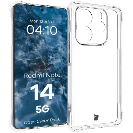 Elastyczne etui + 2x szkło hartowane Bizon Case Clear Pack do Xiaomi Redmi Note 14 5G