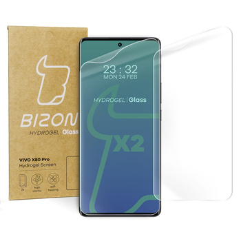 Folia hydrożelowa na ekran Bizon Glass Hydrogel, Vivo X80 Pro, 2 sztuki