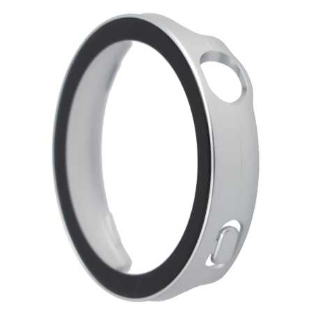 Etui ze szkłem do zegarka Bizon Case Watch Adamo do Huawei Watch GT6 41 mm, satynowo srebrne