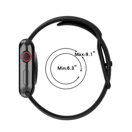 Pasek Bizon Strap Watch Silicone S do Apple Watch 44/45/46/49 mm, czarny