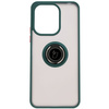 Etui z uchwytem na palec Bizon Case Hybrid Ring do Xiaomi Redmi 13 4G, przydymione z ciemnozieloną ramką