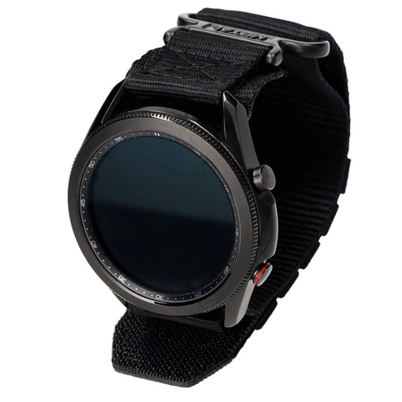 Sportowy pasek do zegarka Bizon Strap Watch Adventure do Galaxy Watch 22mm, czarny