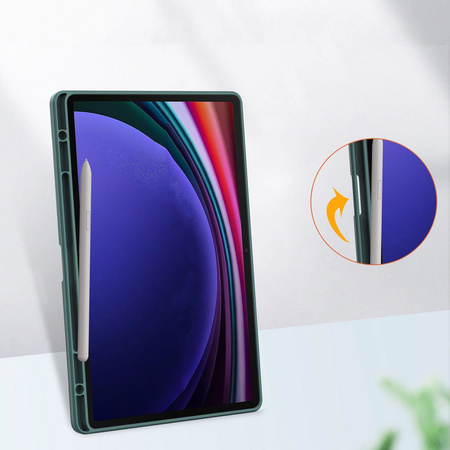 Etui Bizon Case Tab Clear Matt do Samsung Galaxy Tab S10 Plus / S9 Plus, ciemnozielone