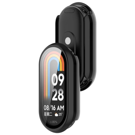 Etui ze szkłem do zegarka Bizon Case+Glass Watch do Xiaomi Smart Band 10, czarne