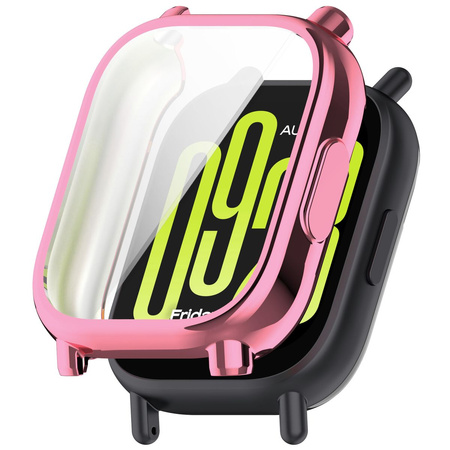 Etui z osłoną ekranu Bizon Case Watch Felipe do Xiaomi Redmi Watch 5 Active, różowe