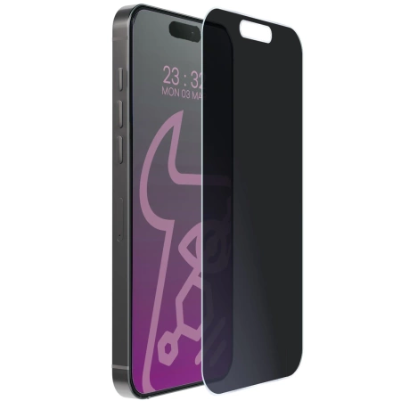 Prywatyzujące szkło hybrydowe Bizon Glass Mule Shadow do iPhone 17 Pro, matowe