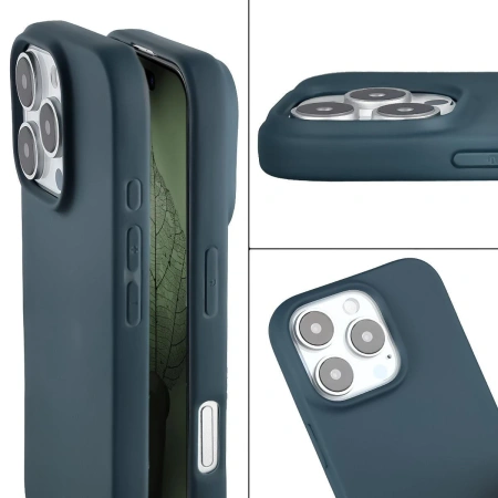 Etui z recyklingu Bizon Case ReLeaf do iPhone 16 Pro, ciemnoniebieskie