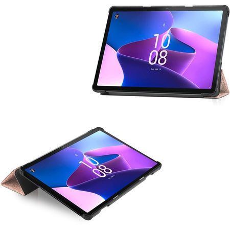 Etui Bizon Case Tab Croc do Lenovo Tab M10, różowozłote