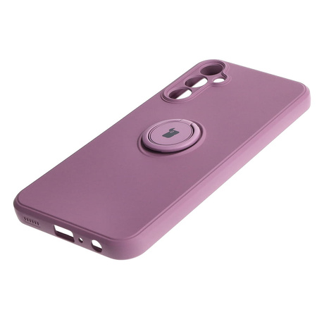Etui Bizon Case Silicone Ring Sq do Samsung Galaxy A24, ciemnofioletowe