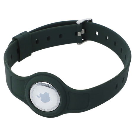 Etui Bizon Case Locator Pets do Apple AirTag, ciemnozielone
