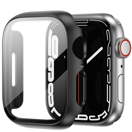Etui ze szkłem Bizon Case, Case + Glass Set Apple Watch 8/7 41mm, czarne