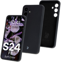 Silikonowe etui Bizon Soft Case do Galaxy S24 FE, czarne