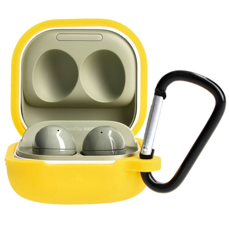 Etui Bizon Case Headphone Silicone do Galaxy Buds Live / Pro / Buds2 / Buds2 Pro / Buds FE, żółte