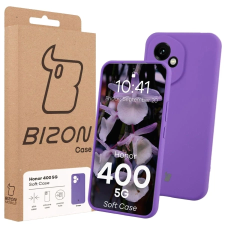 Silikonowe etui Bizon Soft Case do Honor 400, fioletowe