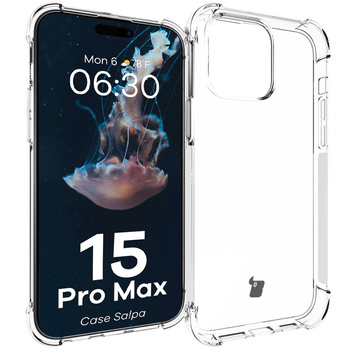 Elastyczne etui Bizon Case Salpa do iPhone 15 Pro Max, przezroczyste