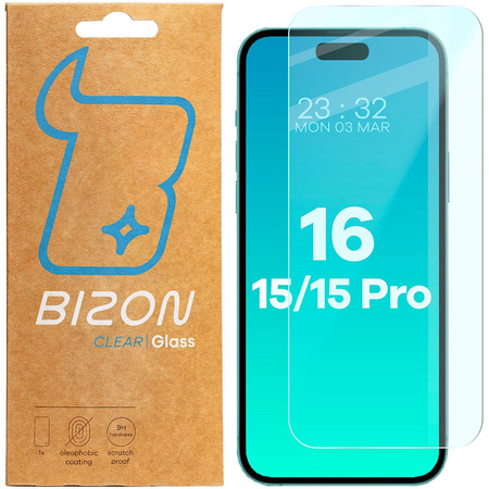 Szkło hartowane Bizon Glass Clear 2 do iPhone 15 / 15 Pro / 16