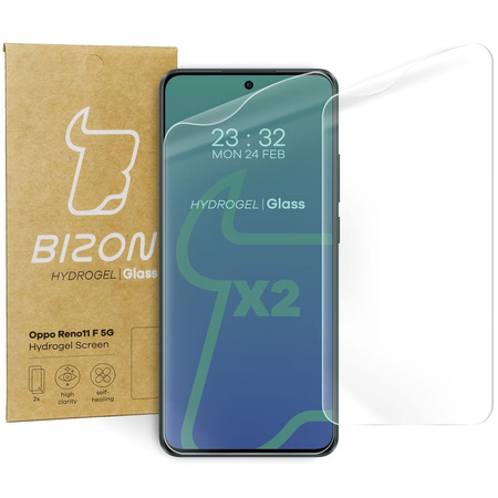 Folia hydrożelowa na ekran Bizon Glass Hydrogel Front Duo do Oppo Reno11 F 5G, 2 sztuki