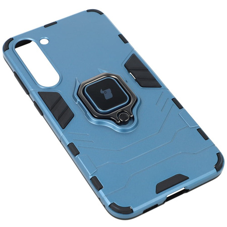 Etui Bizon Case Armor Ring do Galaxy S23 Plus, niebieskie