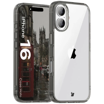 Etui Bizon Case Halo do iPhone 16, przydymione-czarne