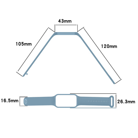 Etui z paskiem Bizon Strap + Case Watch Dots do Xiaomi Redmi Smart Band 2 / Xiaomi Mi Band 8 Active, błękitne