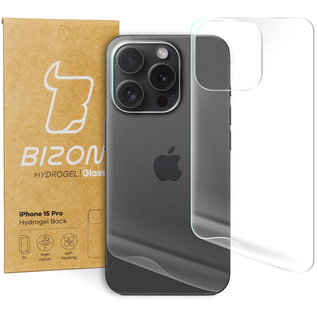Folia hydrożelowa na tył Bizon Glass Hydrogel Back Duo, iPhone 15 Pro, 2 sztuki