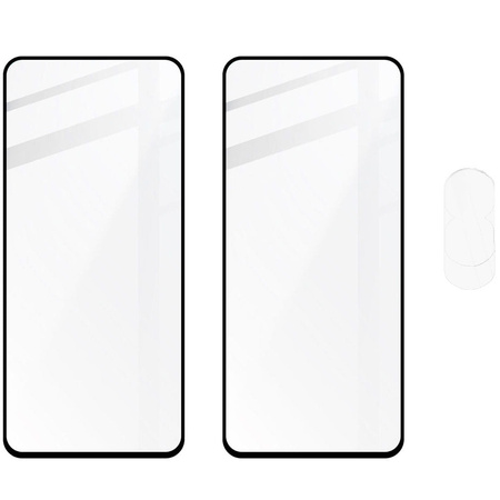 2x Szkło + szybka na aparat BIZON Edge 2 Pack do Honor 90 Lite